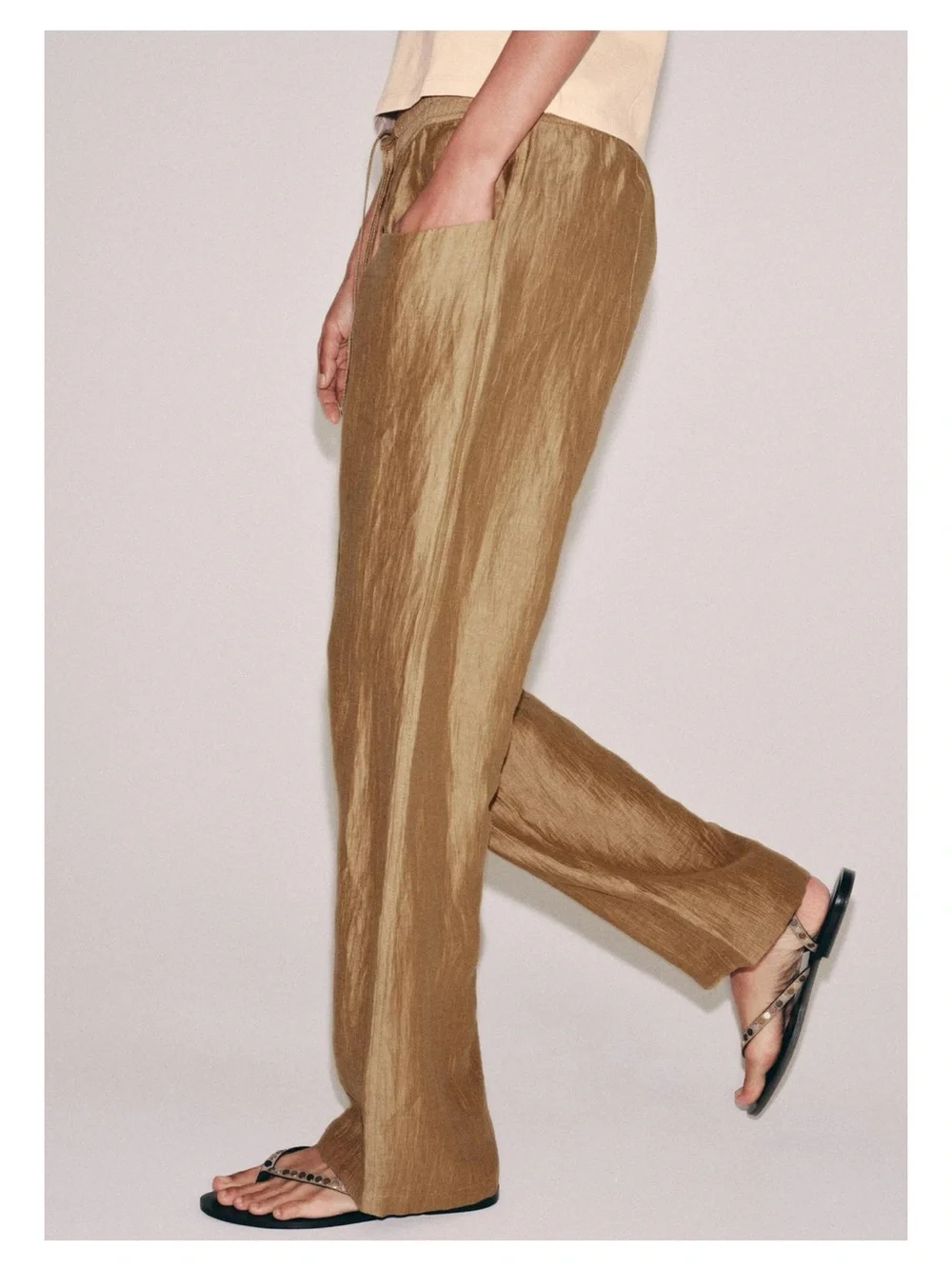 ZARA ZW COLLECTION LINEN BLEND PANTS